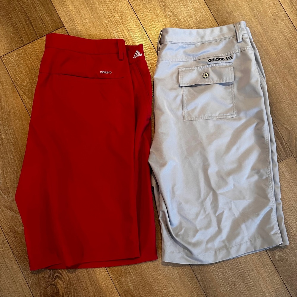 Adidas Golf Adizero Shorts Bundle Mens 38 Red Grey Performance Athletic 2 Pack